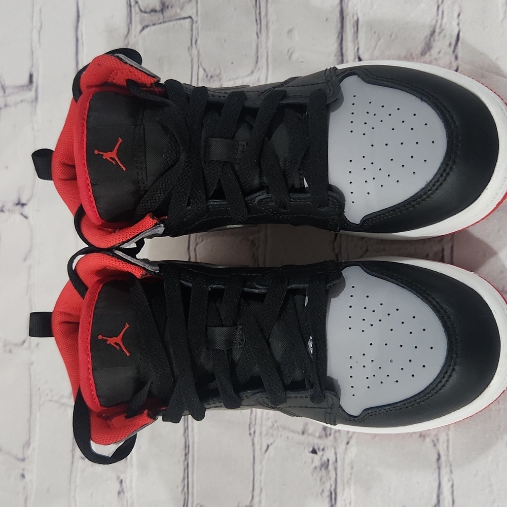 Jordan Black/Red/Grey Sneakers Size 1Y